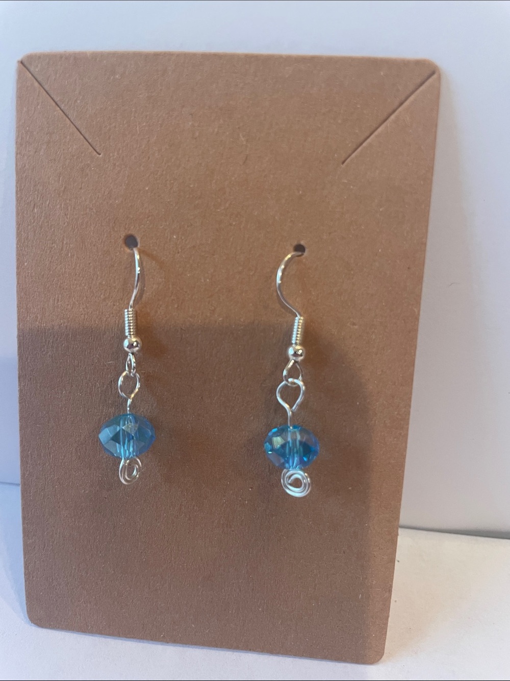 Handcrafted Blue Crystal Dangle Earrings - Women Jewelry
